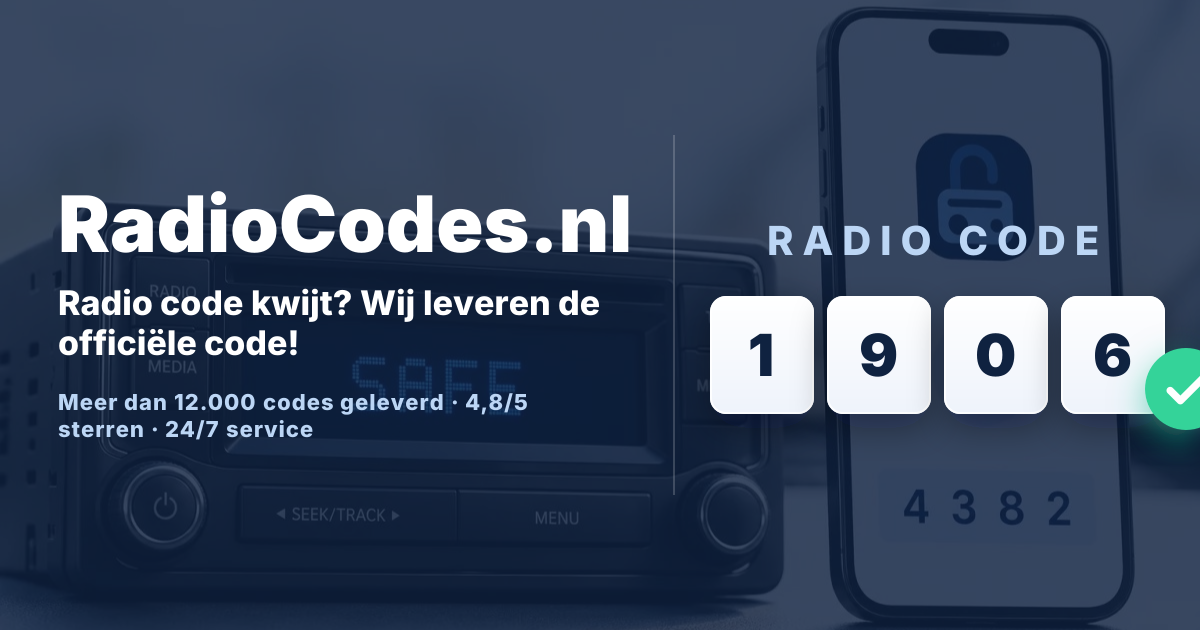 RadioCodes.nl – Radio code kwijt? Wij leveren de officiële code!